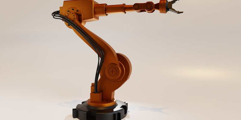a robotic arm is connected to a computer mouse